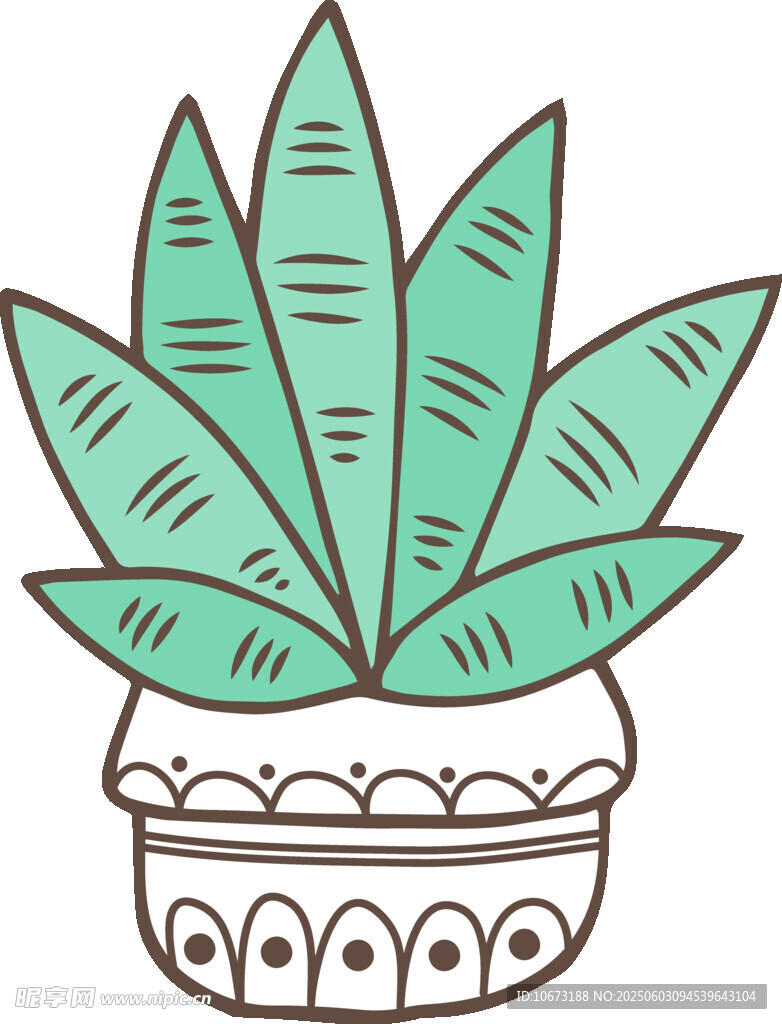 盆栽芦荟插画