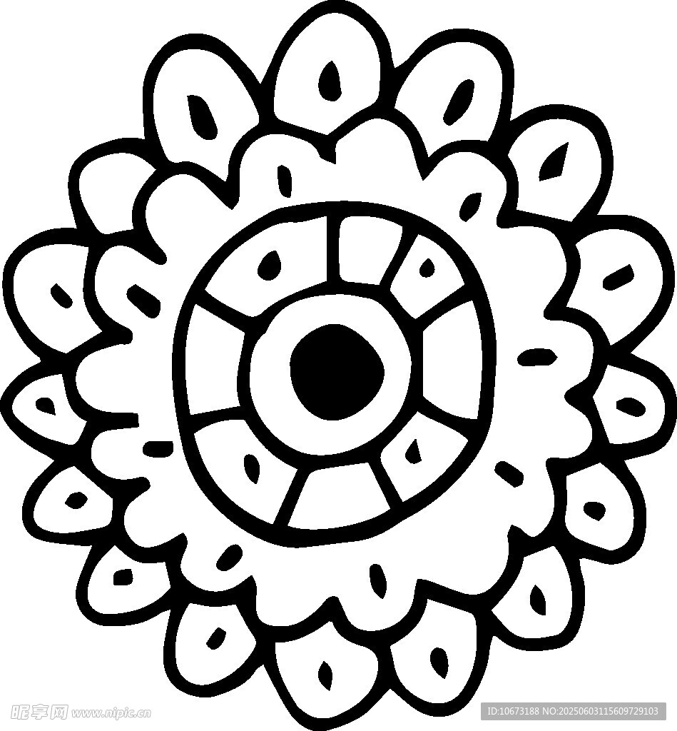 黑白花朵图案