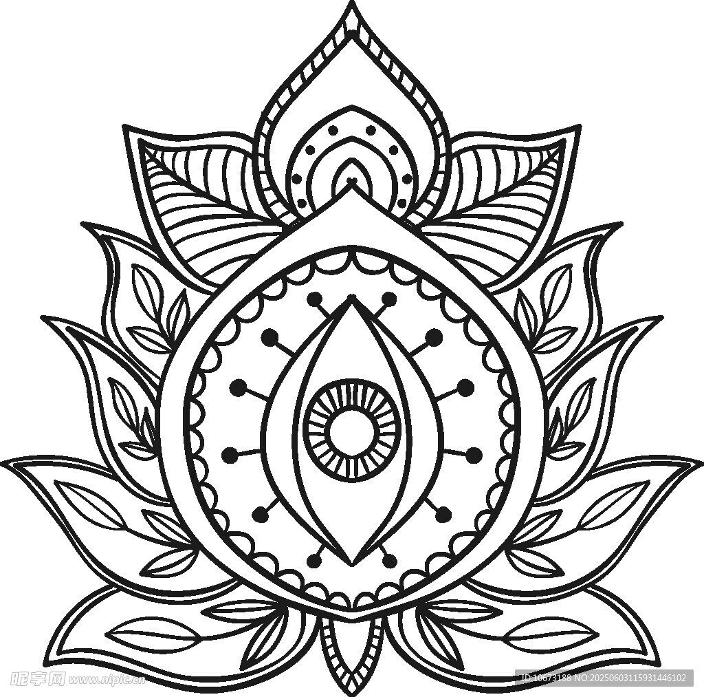 神秘之眼曼陀罗图案设计