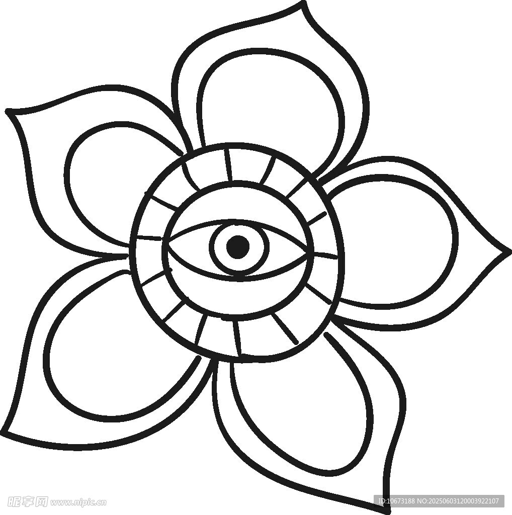 神秘之眼花朵图案