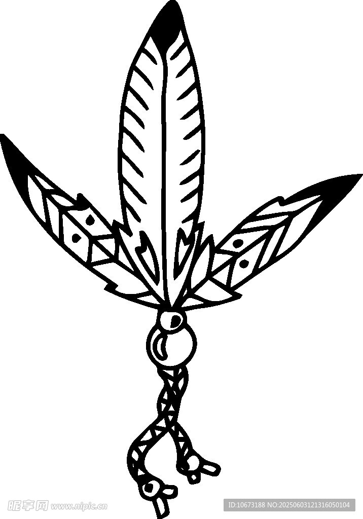 简约羽毛吊坠装饰图案
