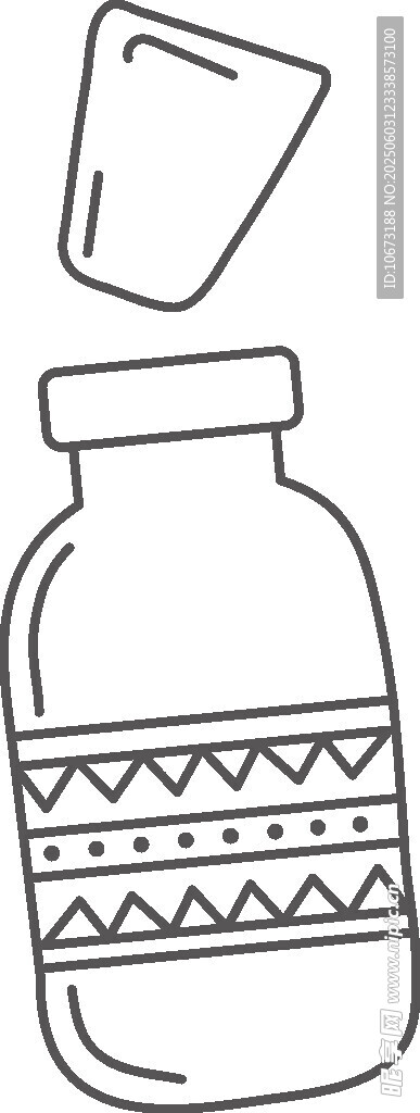 药瓶与药片的简约插画