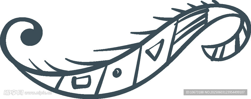 简约手绘羽毛装饰图案