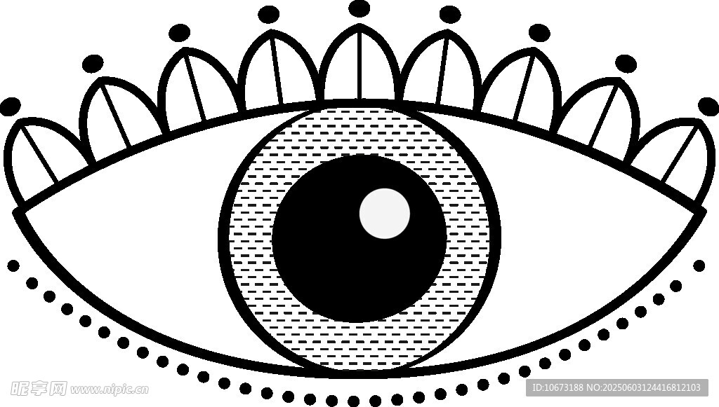 手绘风格神秘眼睛图案