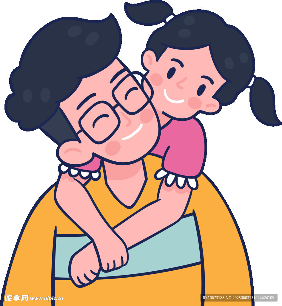 父亲肩头的女儿温馨一刻