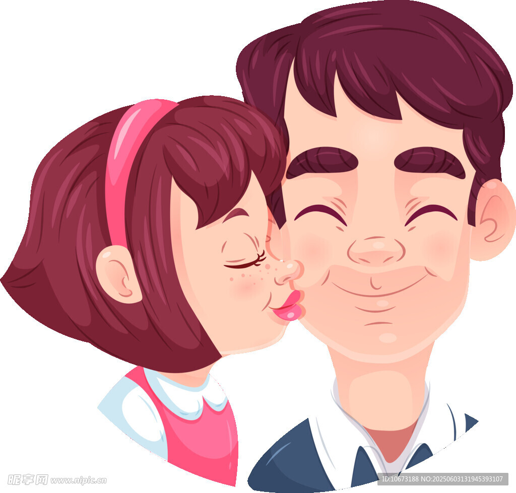 女儿亲吻父亲温馨瞬间