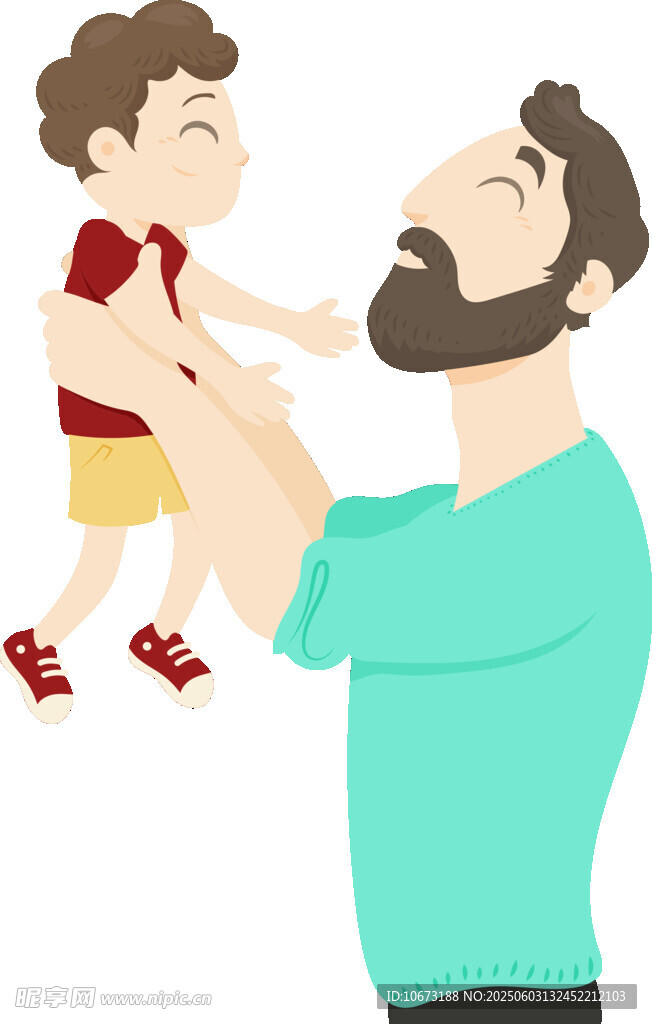 父亲托举孩子欢乐瞬间