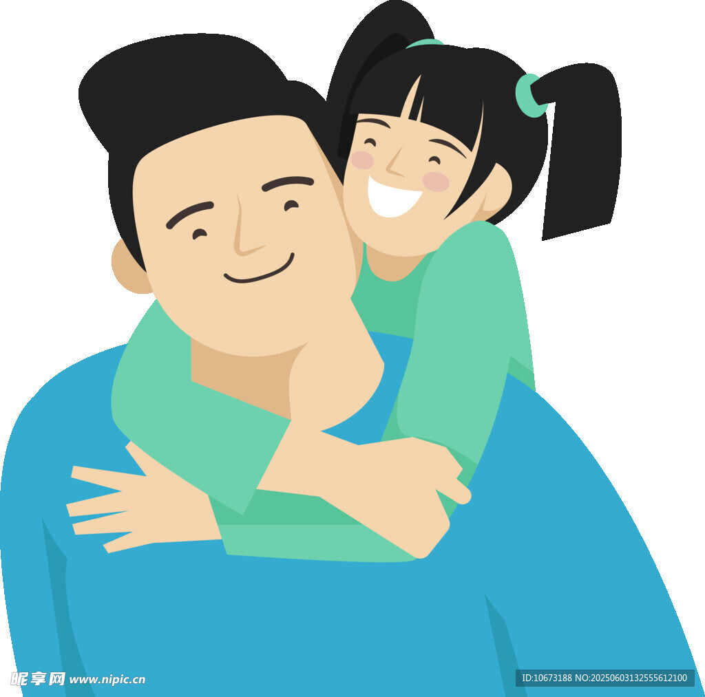 父亲背上的欢乐父女时光