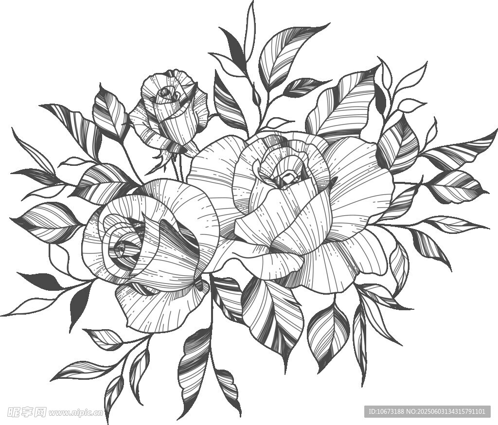 手绘花卉图案