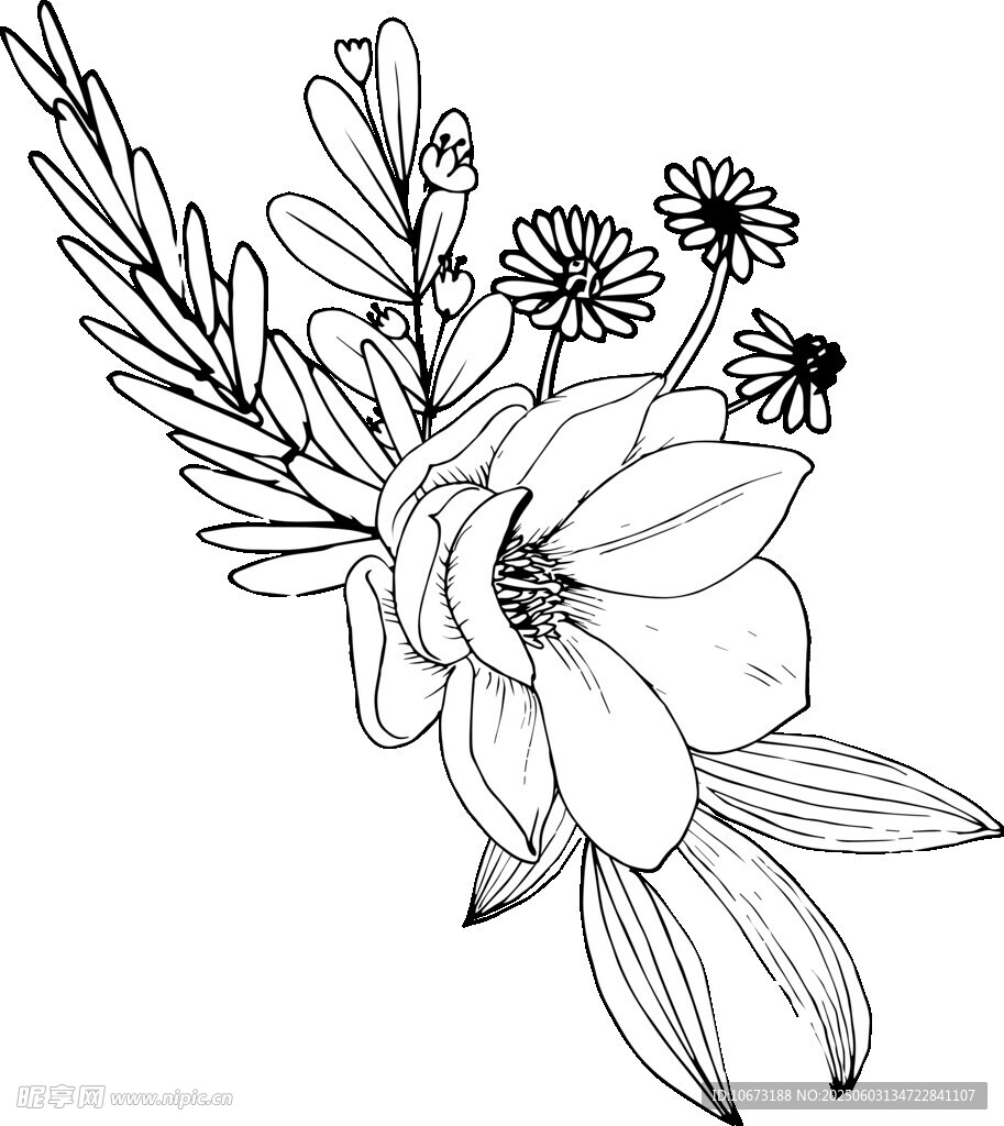 手绘花卉图案