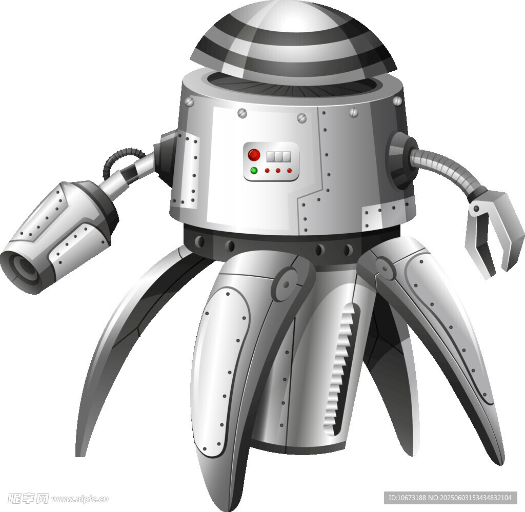 科幻风格机械章鱼机器人
