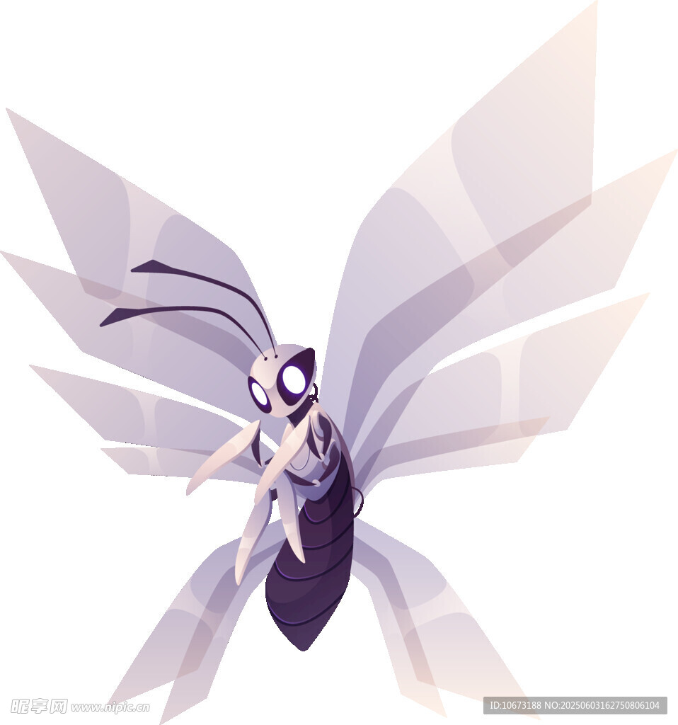 梦幻透明翅膀昆虫插画