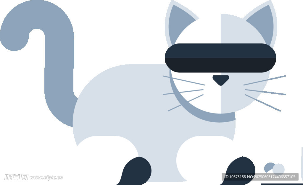 戴VR眼镜的可爱猫咪