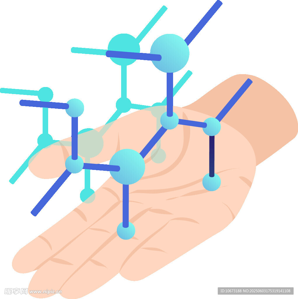 手掌上的分子结构模型