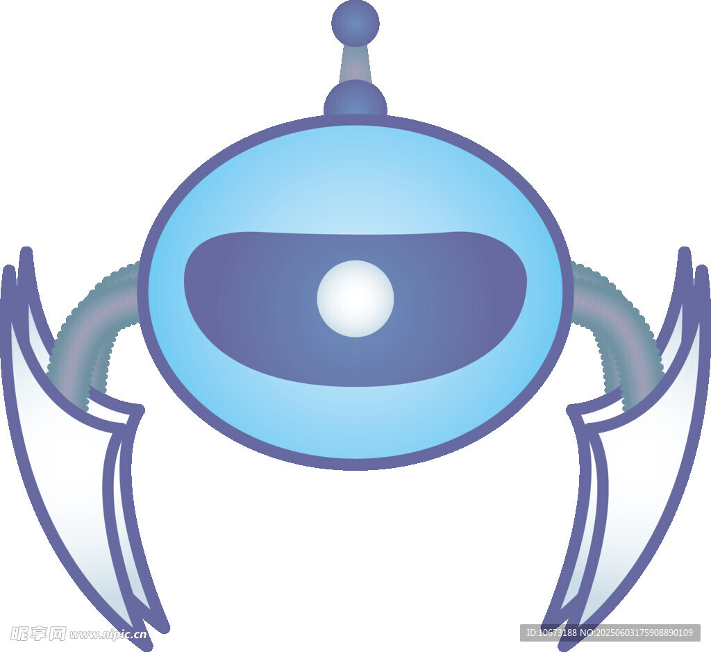 蓝色独眼机械生物形象