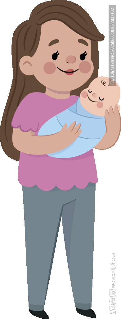 母亲温柔怀抱新生婴儿
