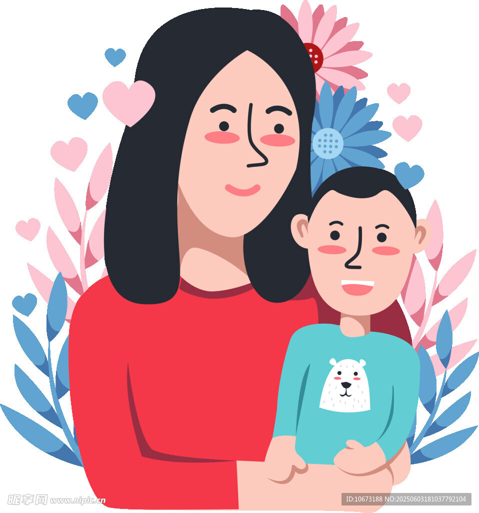 母亲怀抱孩子温馨画面