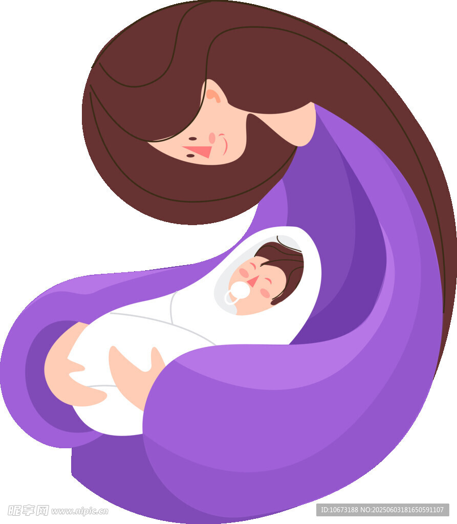 母亲怀抱中的新生婴儿