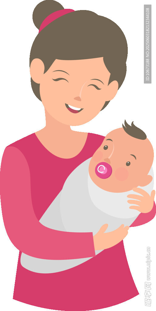 母亲怀抱中的可爱婴儿