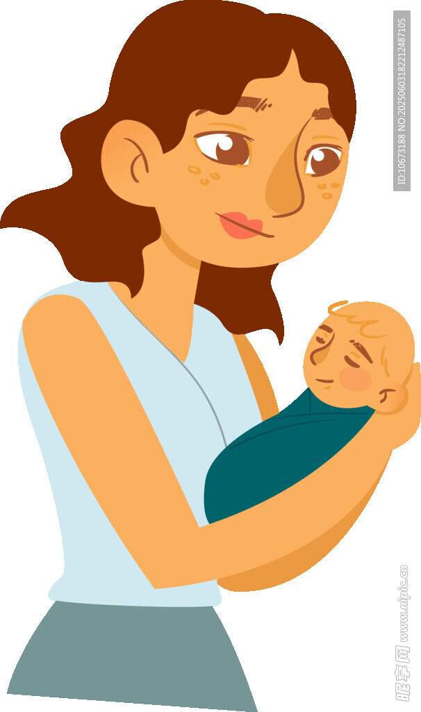 母亲温柔怀抱新生婴儿