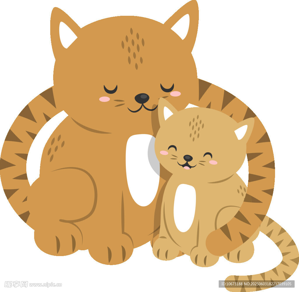 温馨猫母子
