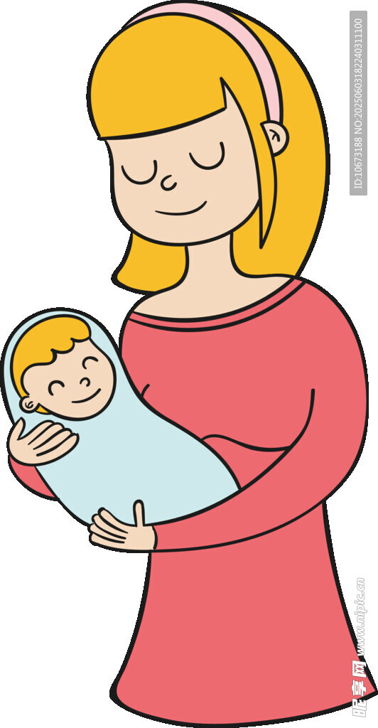 母亲温柔怀抱新生婴儿