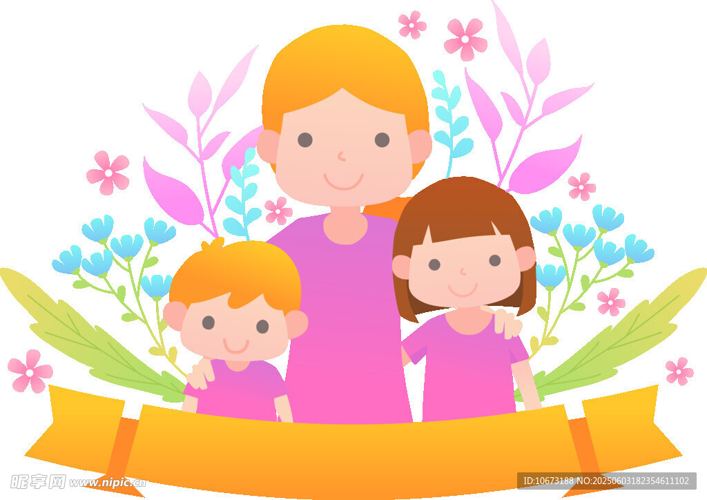 温馨家庭母女与孩童画面