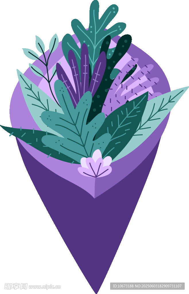 紫色花束插画