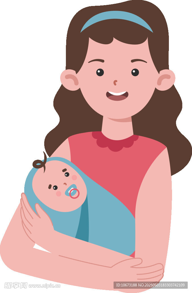母亲怀抱中的新生婴儿