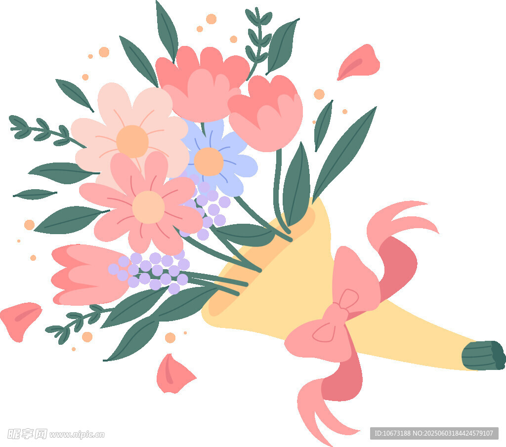 缤纷花束插画