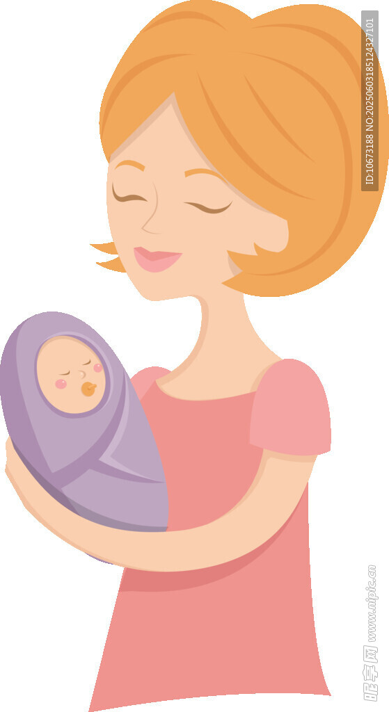 母亲温柔怀抱新生婴儿