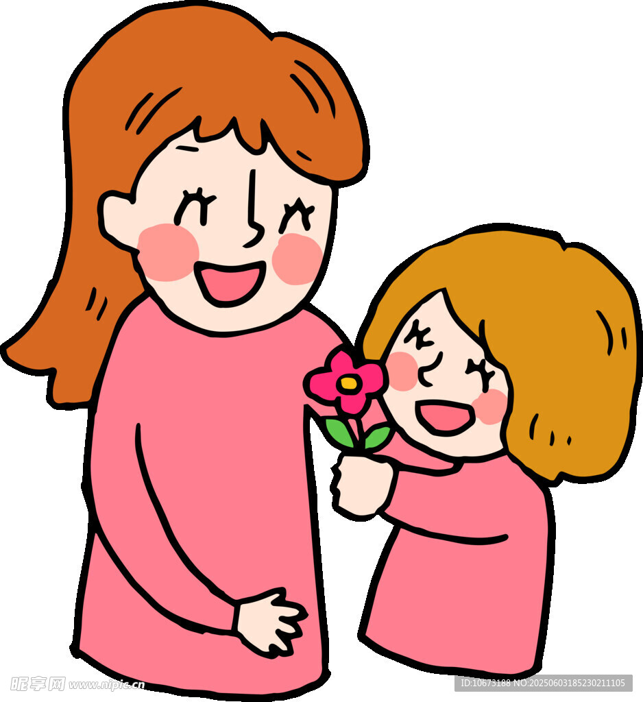 孩子给妈妈献花的温馨瞬间