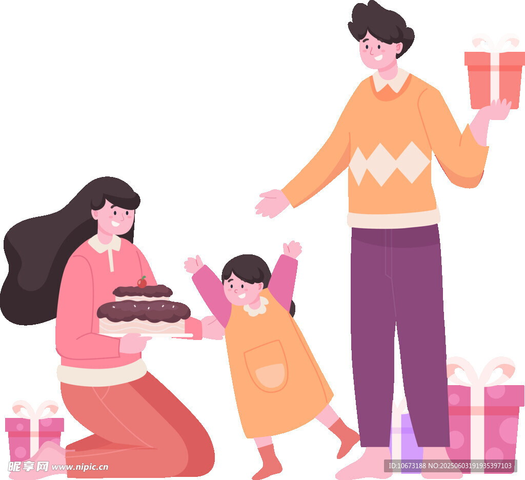 家庭欢乐庆祝时刻