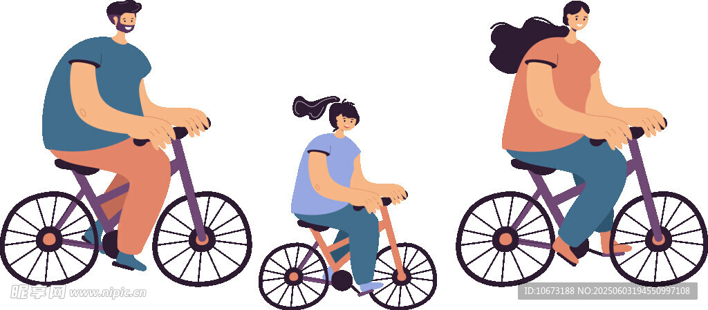 不同体型女性骑行画面