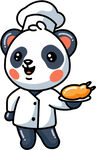 熊猫厨师端美食
