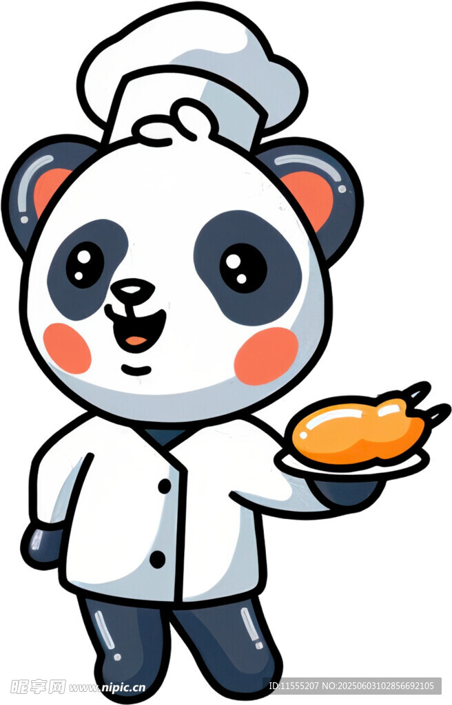 熊猫厨师端美食