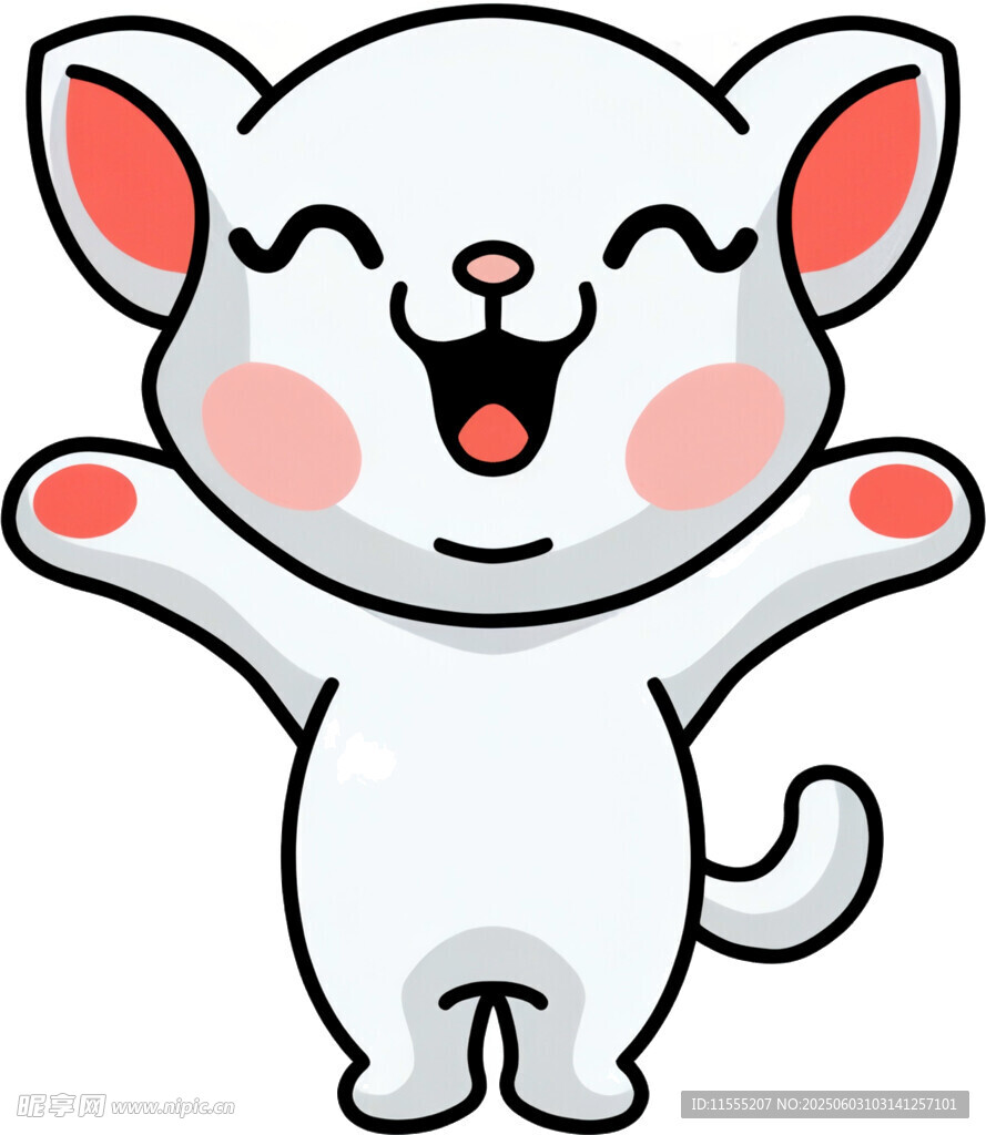 可爱小猫开心张开双臂