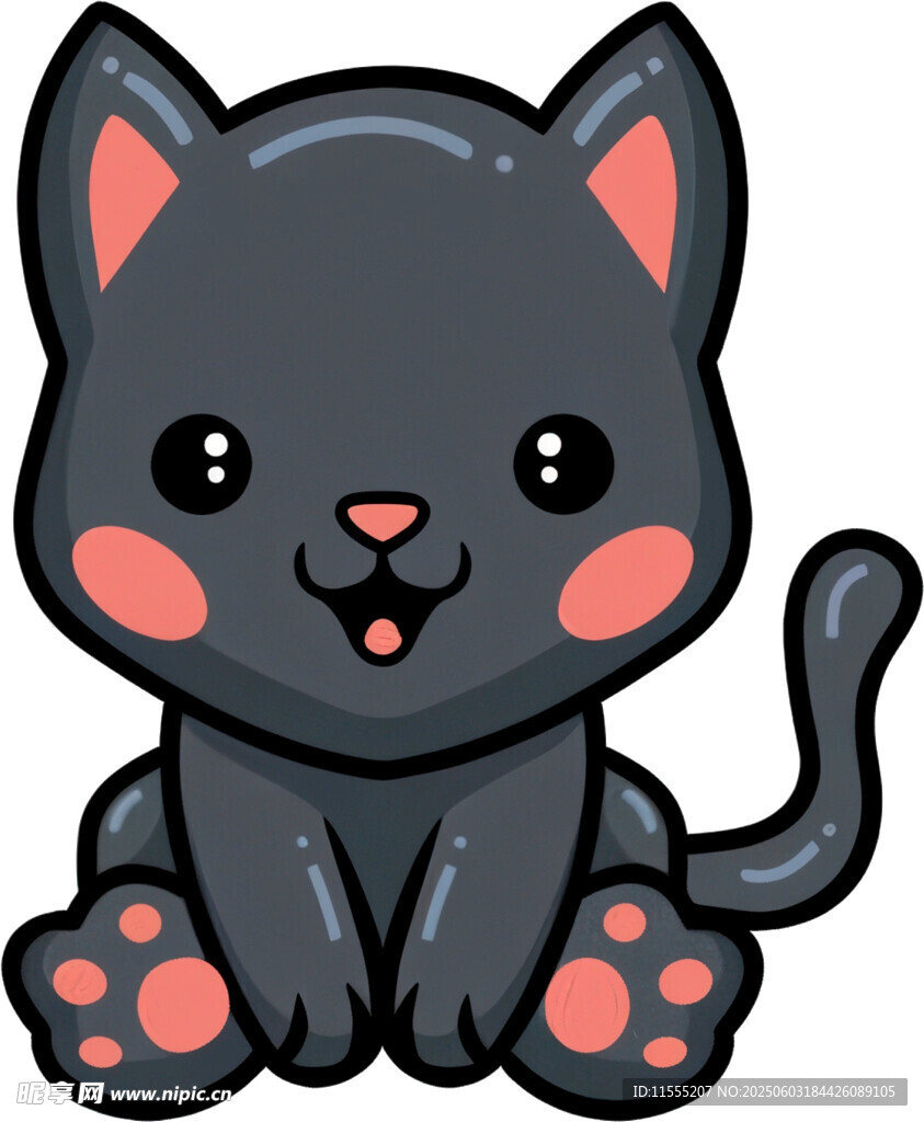 可爱黑猫卡通形象