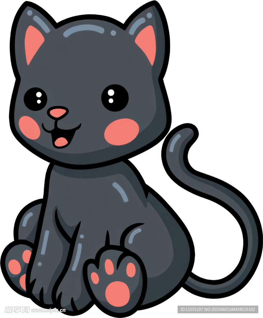 可爱黑猫卡通形象