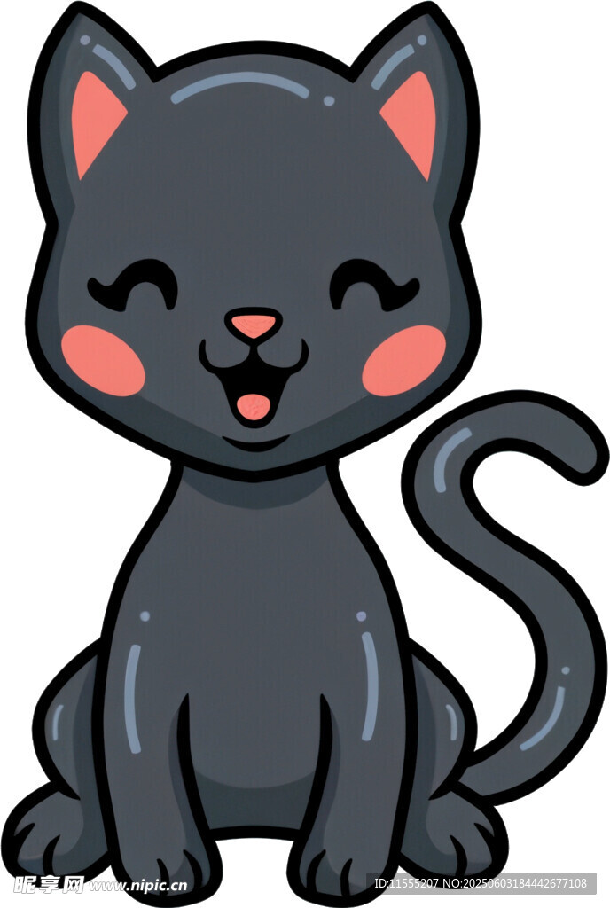 可爱黑猫卡通形象