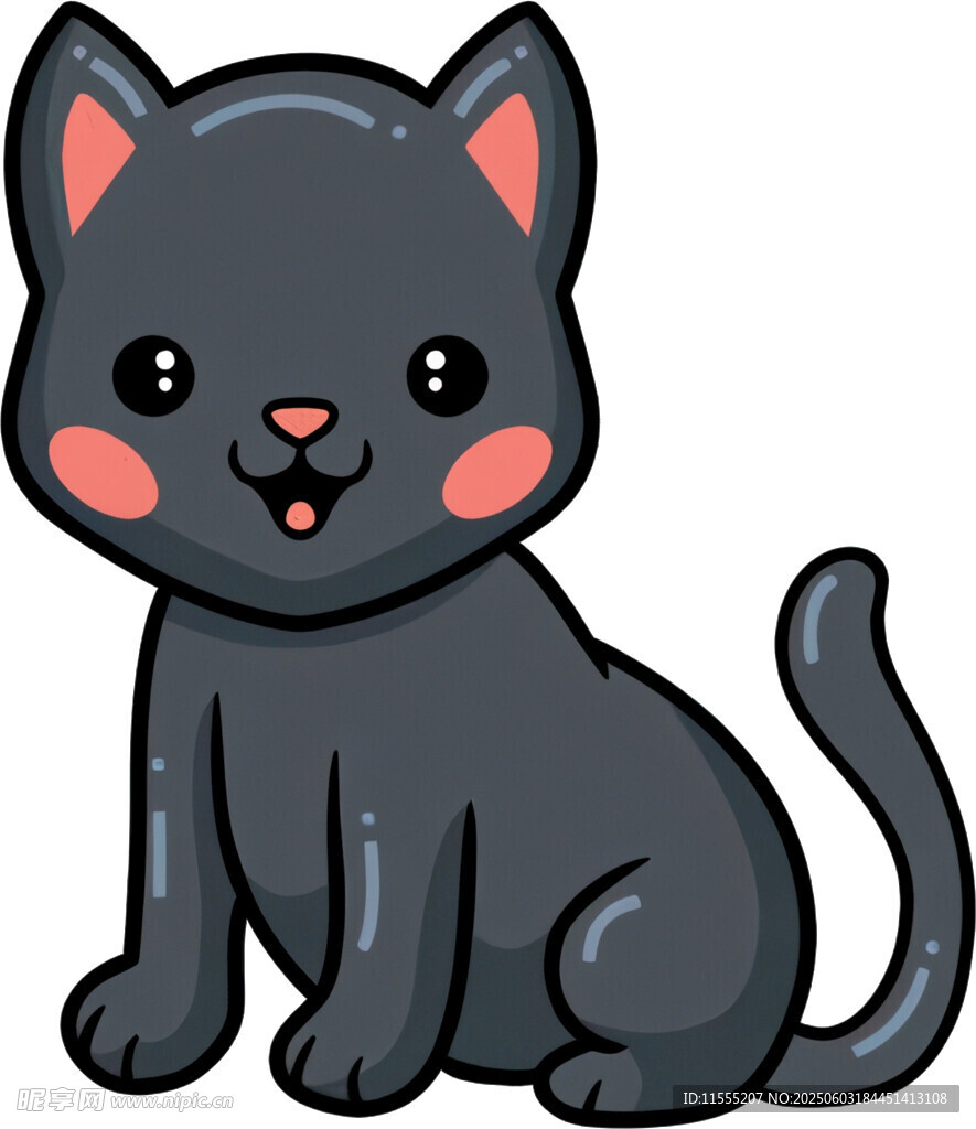 可爱黑猫卡通形象