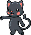 可爱黑猫伸出爪子