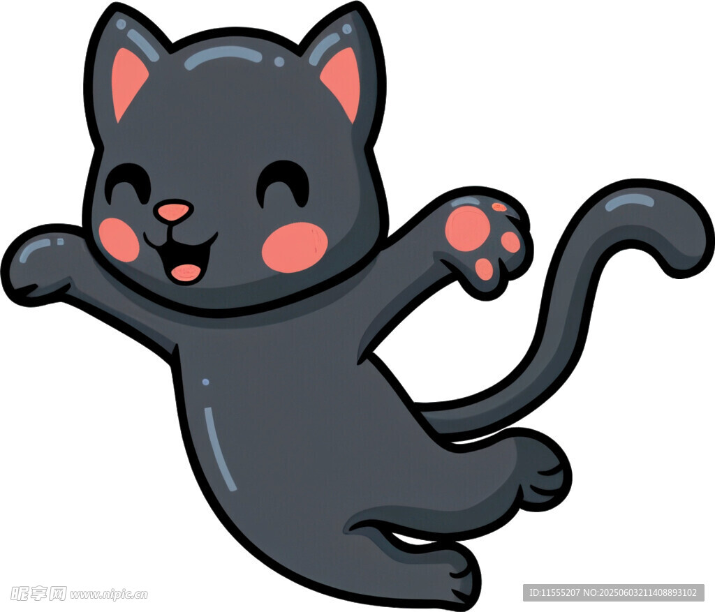 跳跃的黑猫