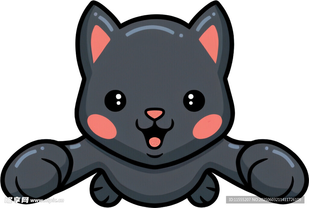 可爱黑猫卡通形象