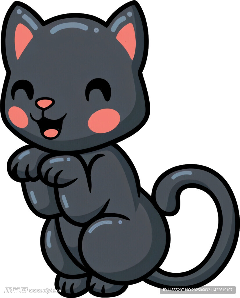 可爱黑猫卡通形象