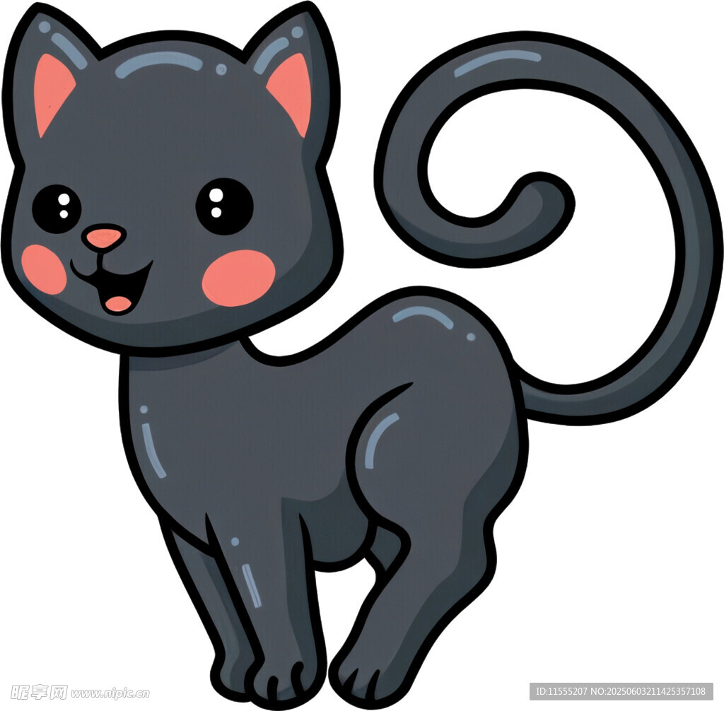 可爱黑猫卡通形象