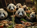 熊猫聚餐享美食