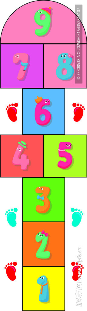 彩色数字跳方格