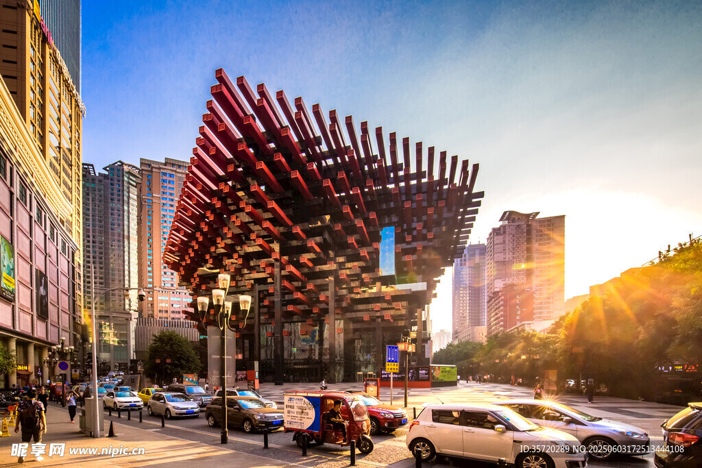 重庆城市独特建筑街景