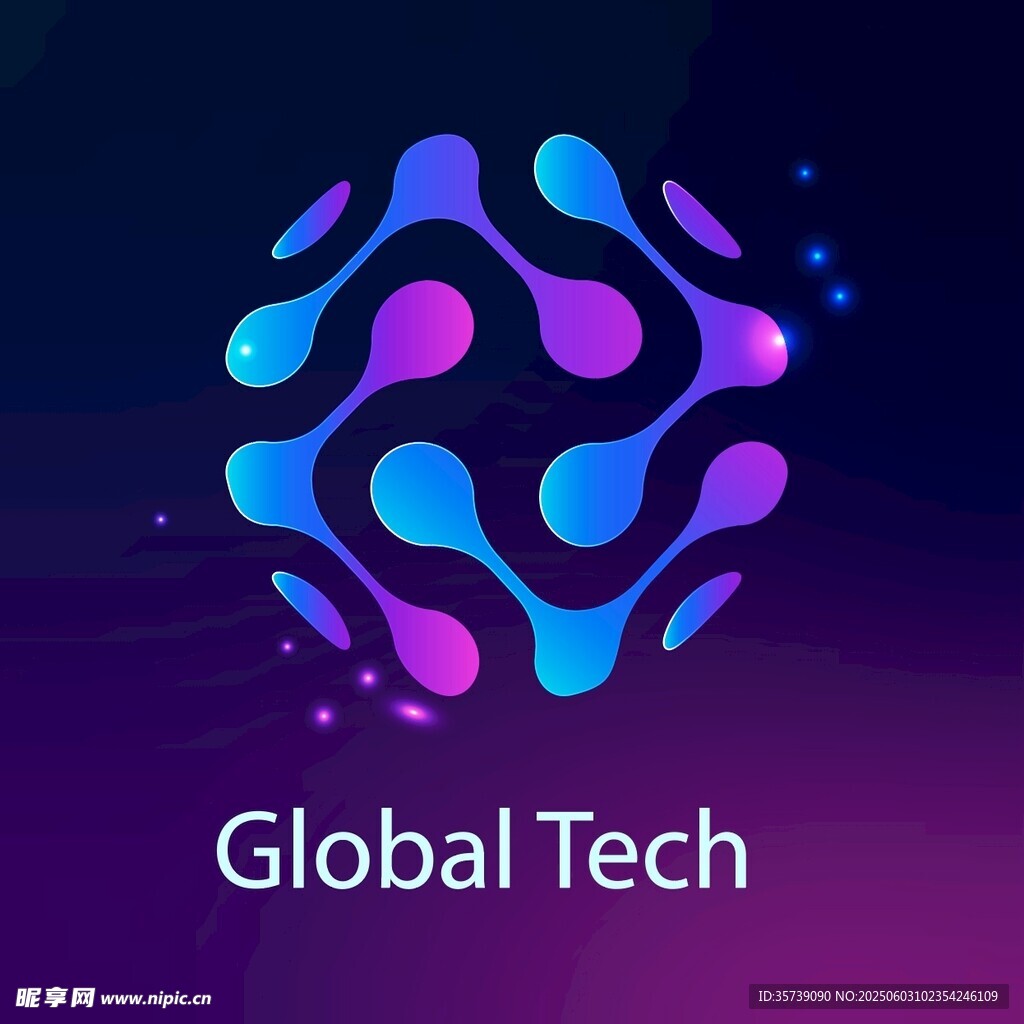 全球科技主题抽象图标
